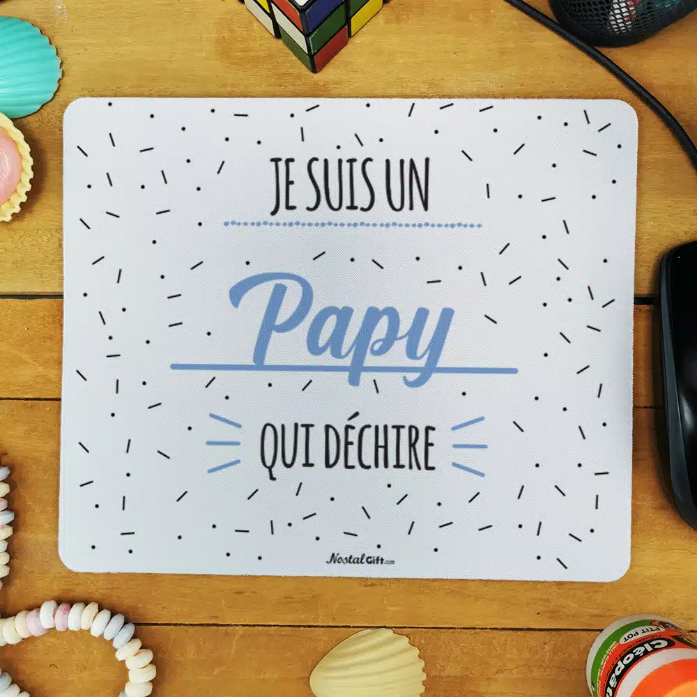 Tapis de souris “Je suis un papy qui déchire” – Image 2