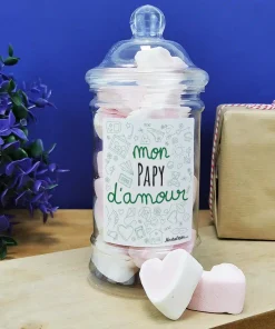 Bonbonnière coeurs guimauve “mon papy d’amour”