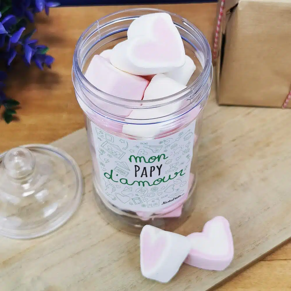 Bonbonnière coeurs guimauve “mon papy d’amour” – Image 2