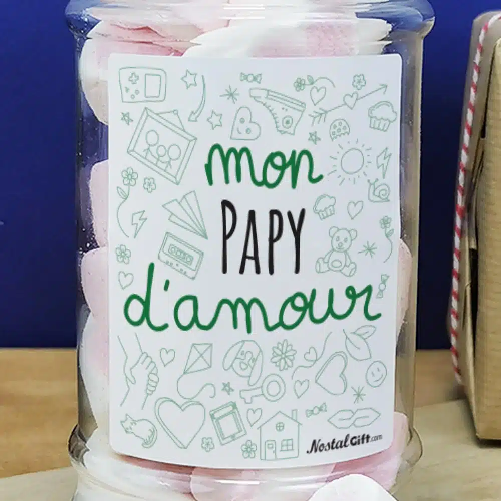 Bonbonnière coeurs guimauve “mon papy d’amour” – Image 4