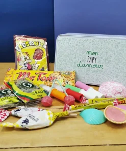 Coffret bonbons des années 70   “mon papy d’amour” – d’amour (Boîte en métal)