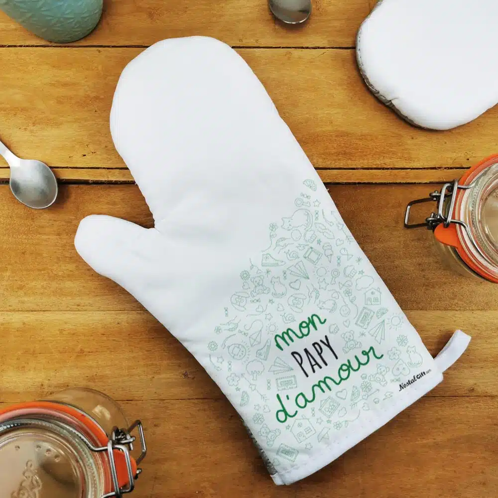 Manique droite cuisine “mon papy d’amour” – Cadeau pour la fête des grands pères – Image 2