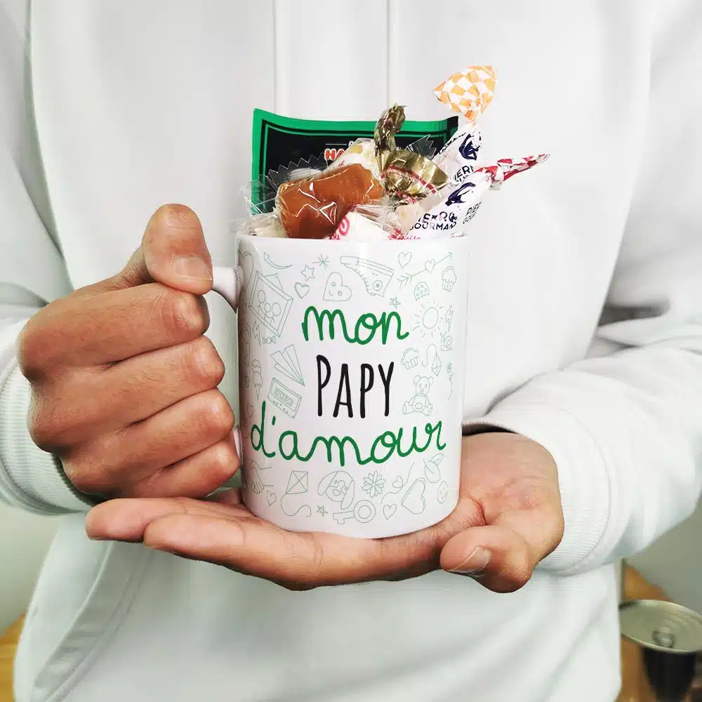 Mug bonbon années 60 “mon papy d’amour” – fête des grands pères – Image 5