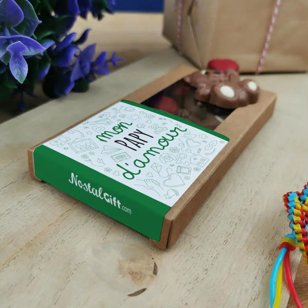 Oursons au chocolat au lait x3 “mon papy d’amour” – Image 2