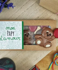 Oursons au chocolat au lait x3 “mon papy d’amour”