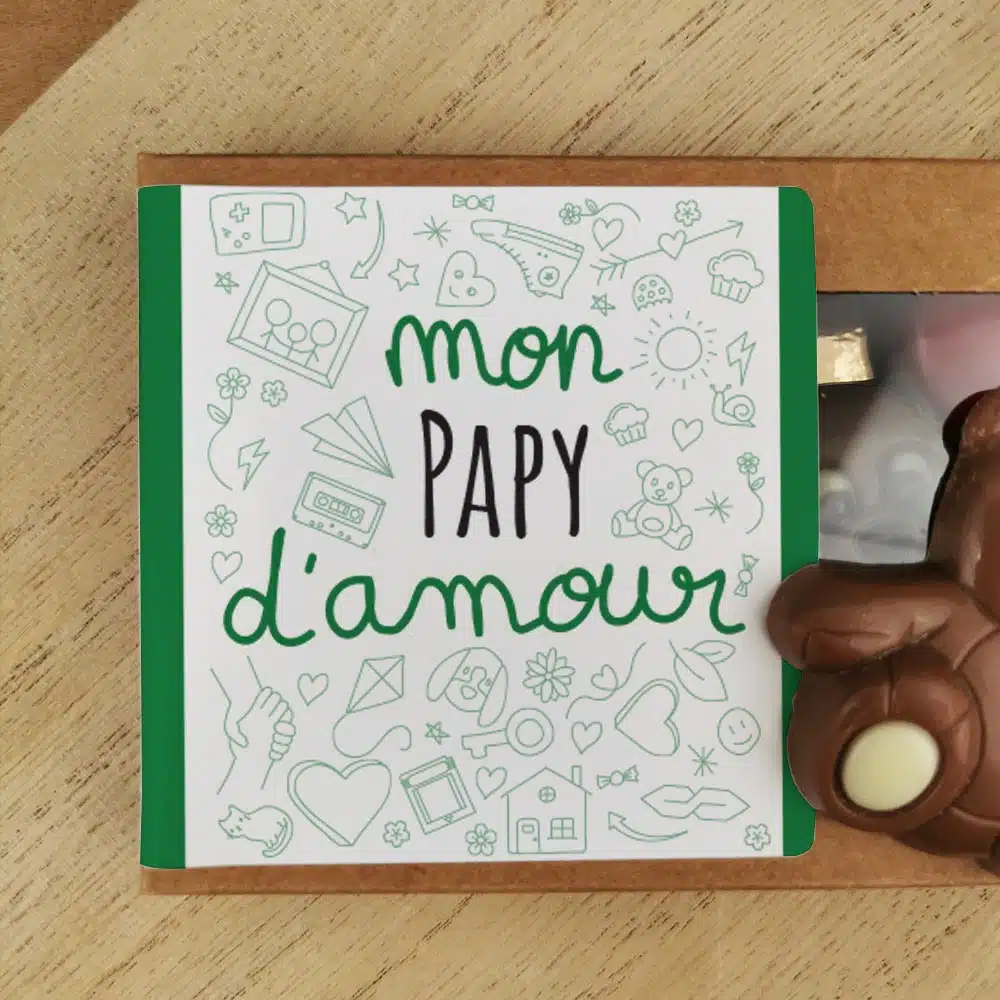 Oursons au chocolat au lait x3 “mon papy d’amour” – Image 4