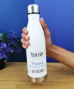 Bouteille isotherme 500 ml  “Pour papy qui déchire” Cadeau papy personnalisé
