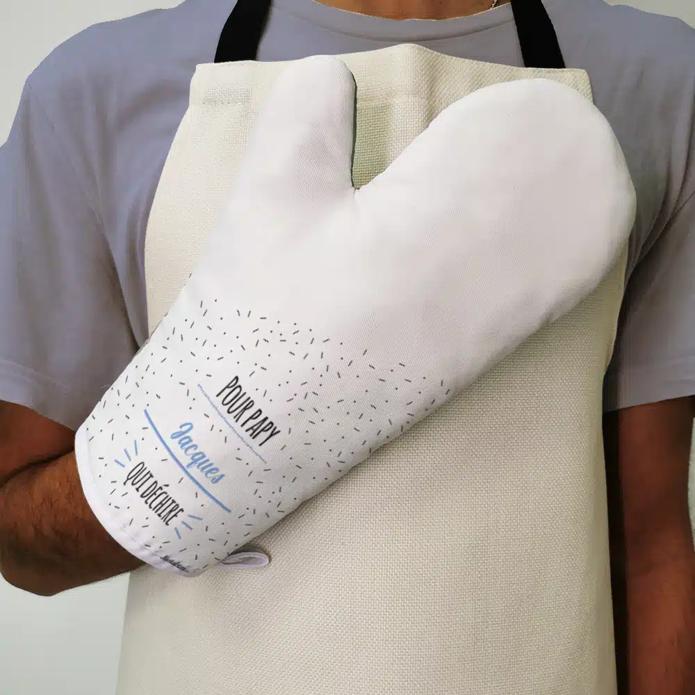Manique de cuisine droite “Pour papy qui déchire”- Cadeau personnalisé – Image 4