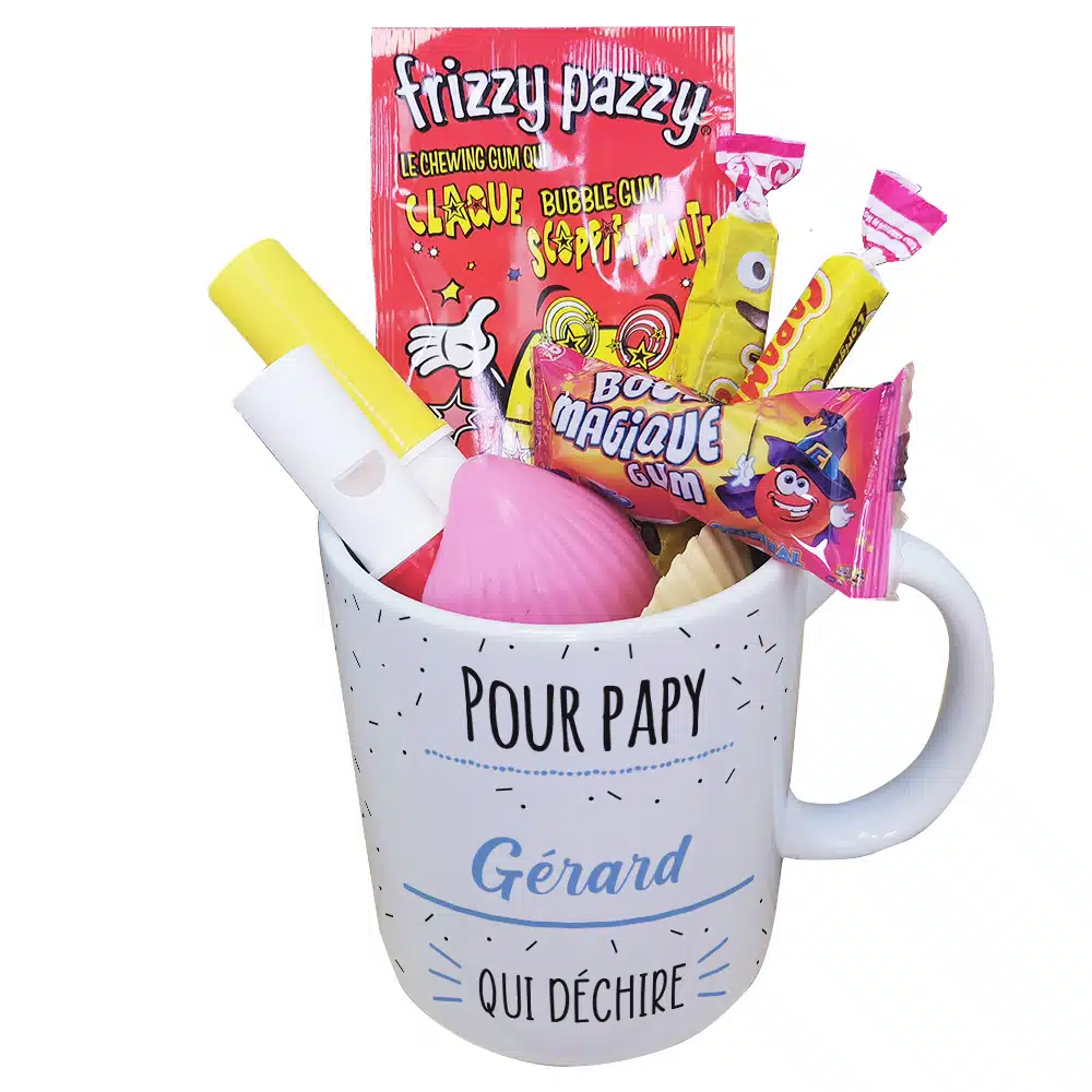 Mug bonbon années 80 “Pour papy qui déchire”- Cadeau personnalisé – Image 2