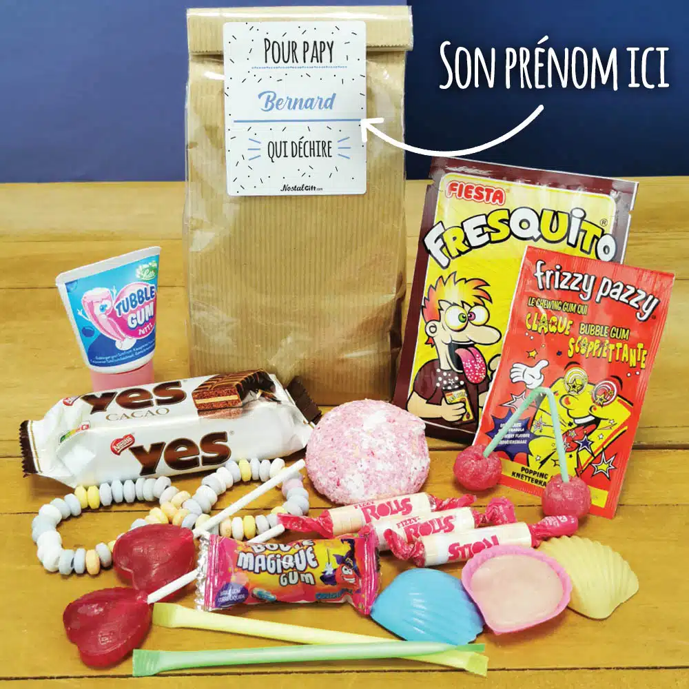 Sachet bonbon années 80 “Pour papy qui déchire”- Cadeau personnalisé – Image 2