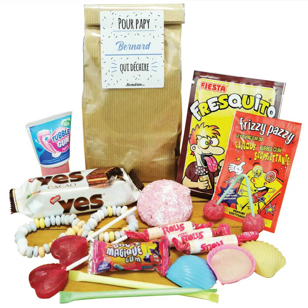 Sachet bonbon années 80 “Pour papy qui déchire”- Cadeau personnalisé – Image 3