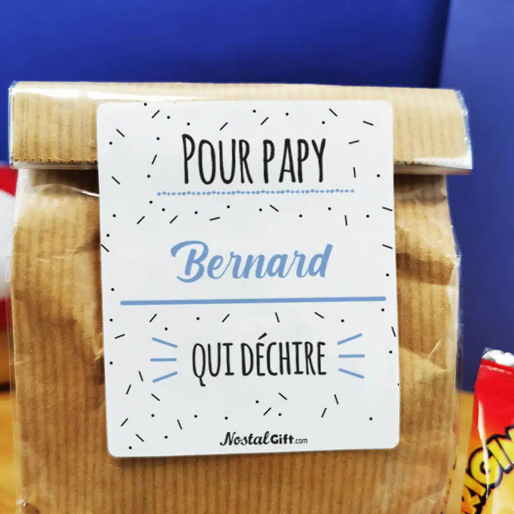 Sachet bonbon années 90 “Pour papy qui déchire”- Cadeau personnalisé – Image 5