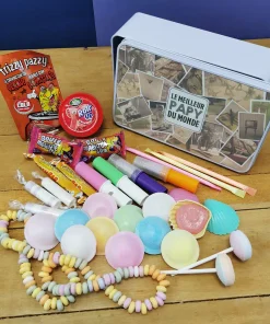 Bonbons des années 80 “Le meilleur papy du monde” (Boîte en metal)