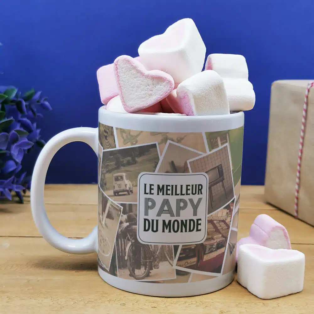 Mug “Le meilleur papy du monde” et ses guimauves coeurs x10 – Image 5