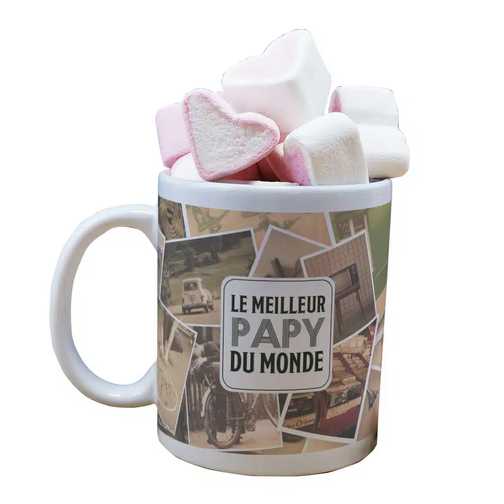 Mug “Le meilleur papy du monde” et ses guimauves coeurs x10 – Image 4