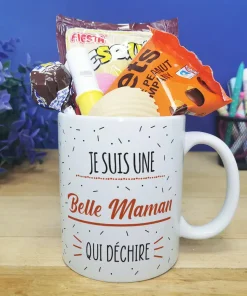 Mug bonbon années 70 “Je suis une belle maman qui déchire”