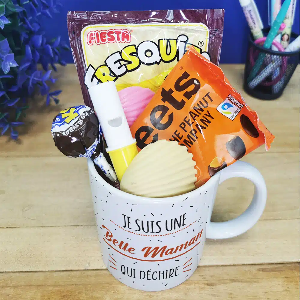 Mug bonbon années 70 “Je suis une belle maman qui déchire” – Image 2