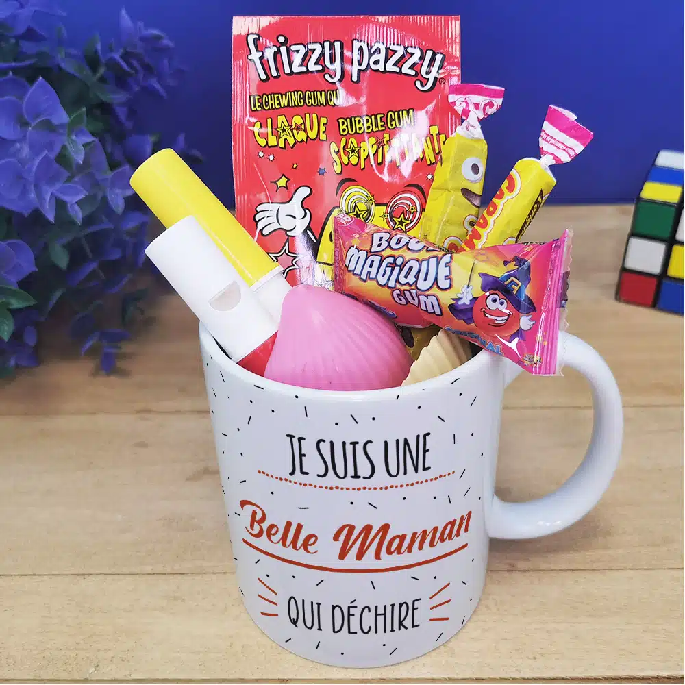 Mug bonbon années 80 “Je suis une belle maman qui déchire” – Image 3