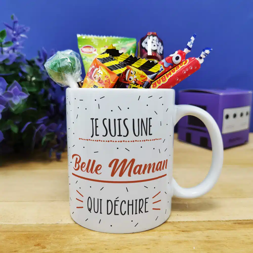Mug bonbon années 90 “Je suis une belle maman qui déchire”
