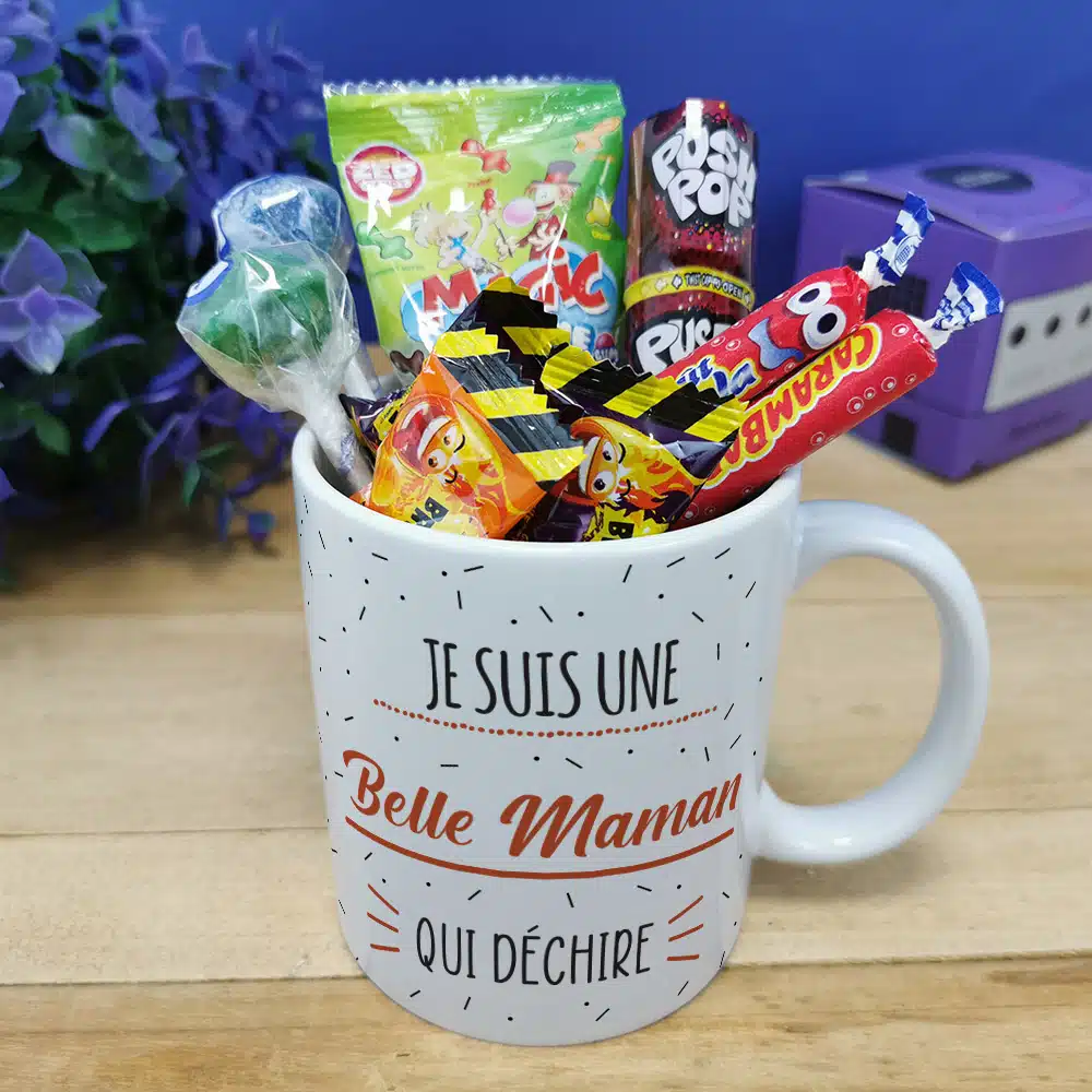 Mug bonbon années 90 “Je suis une belle maman qui déchire” – Image 3