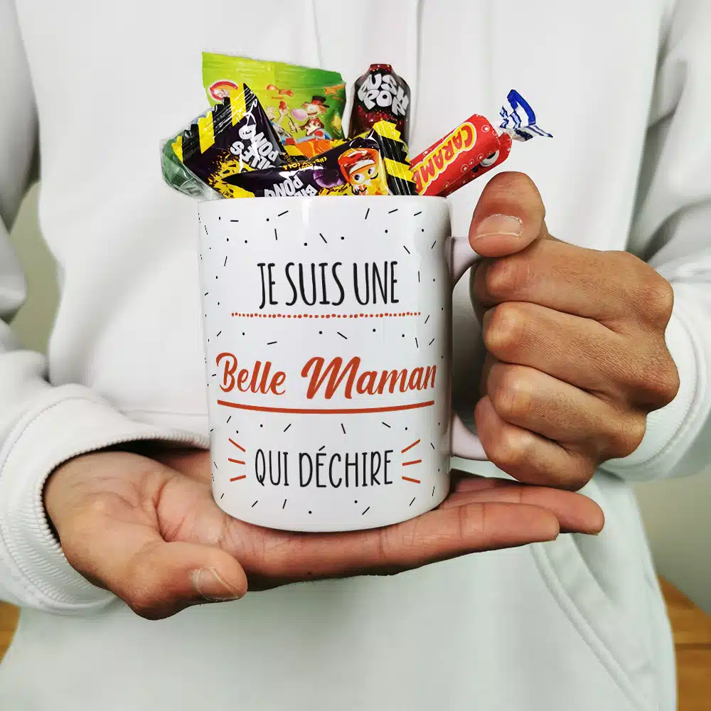 Mug bonbon années 90 “Je suis une belle maman qui déchire” – Image 5
