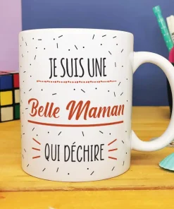 Mug “Je suis une belle maman qui déchire” – cadeau belle mère