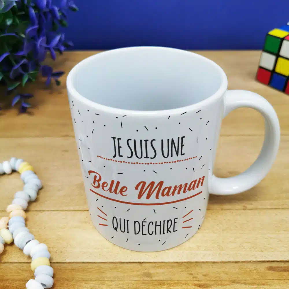 Mug “Je suis une belle maman qui déchire” – cadeau belle mère – Image 3