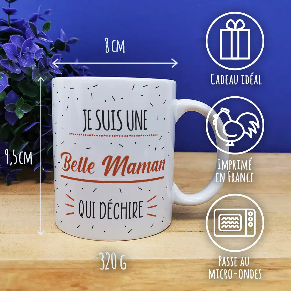 Mug “Je suis une belle maman qui déchire” – cadeau belle mère – Image 4