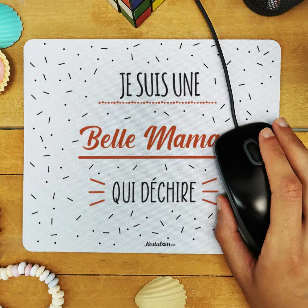 Tapis de souris “Je suis une belle maman qui déchire” – Image 4