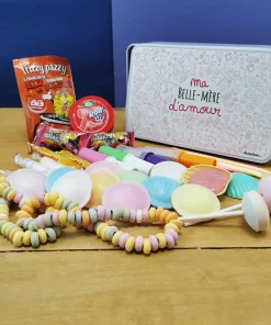 Coffret bonbons des années 80  “Belle-mère d’amour”(Boîte en métal)