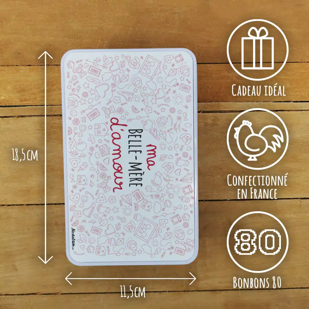 Coffret bonbons des années 80 “Belle-mère d’amour”(Boîte en métal) – Image 4