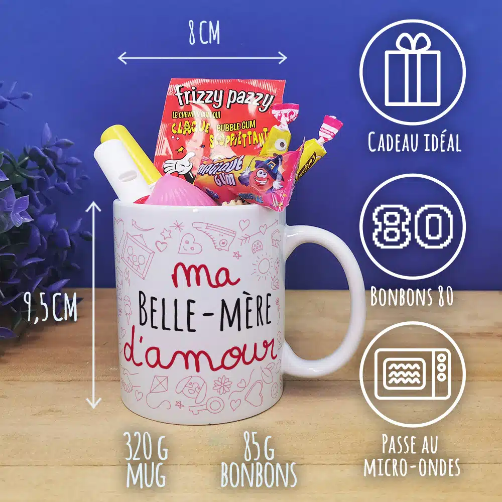 Mug bonbon années 80 “Belle-mère d’amour” de la collection “D’amour” – Image 4