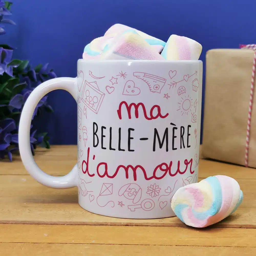 Mug “Belle-mère d’amour” et ses guimauves torsade x5