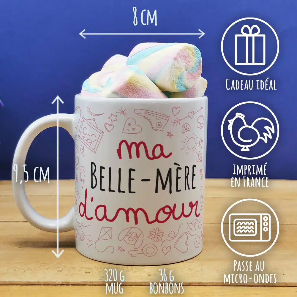 Mug “Belle-mère d’amour” et ses guimauves torsade x5 – Image 4