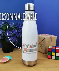 Bouteille isotherme 500 ml “Je t’aime maman”- cadeau personnalisable