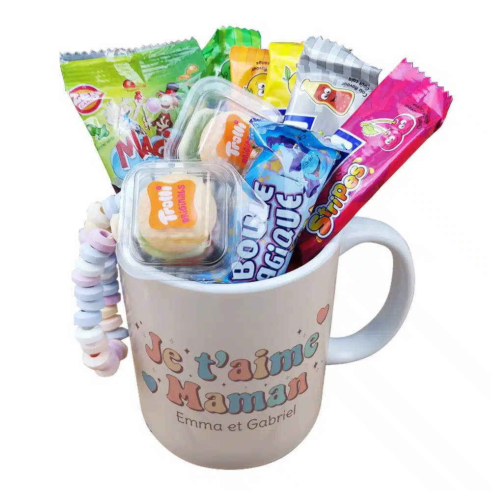 Mug bonbons des années 2000 “Je t’aime maman” – cadeau personnalisable – Image 5