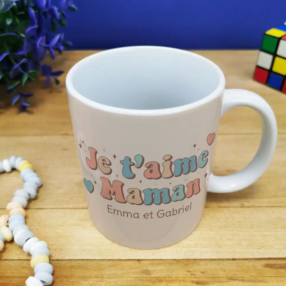 Mug “Je t’aime maman” – Cadeau personnalisable – Image 3