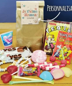 Sachet Bonbon des années 80 -“Je t’aime Maman” personnalisé