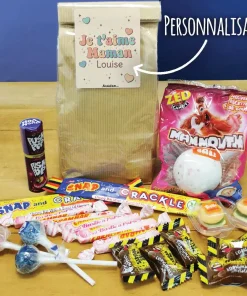 Sachet Bonbon des années 90 -“Je t’aime Maman” personnalisé