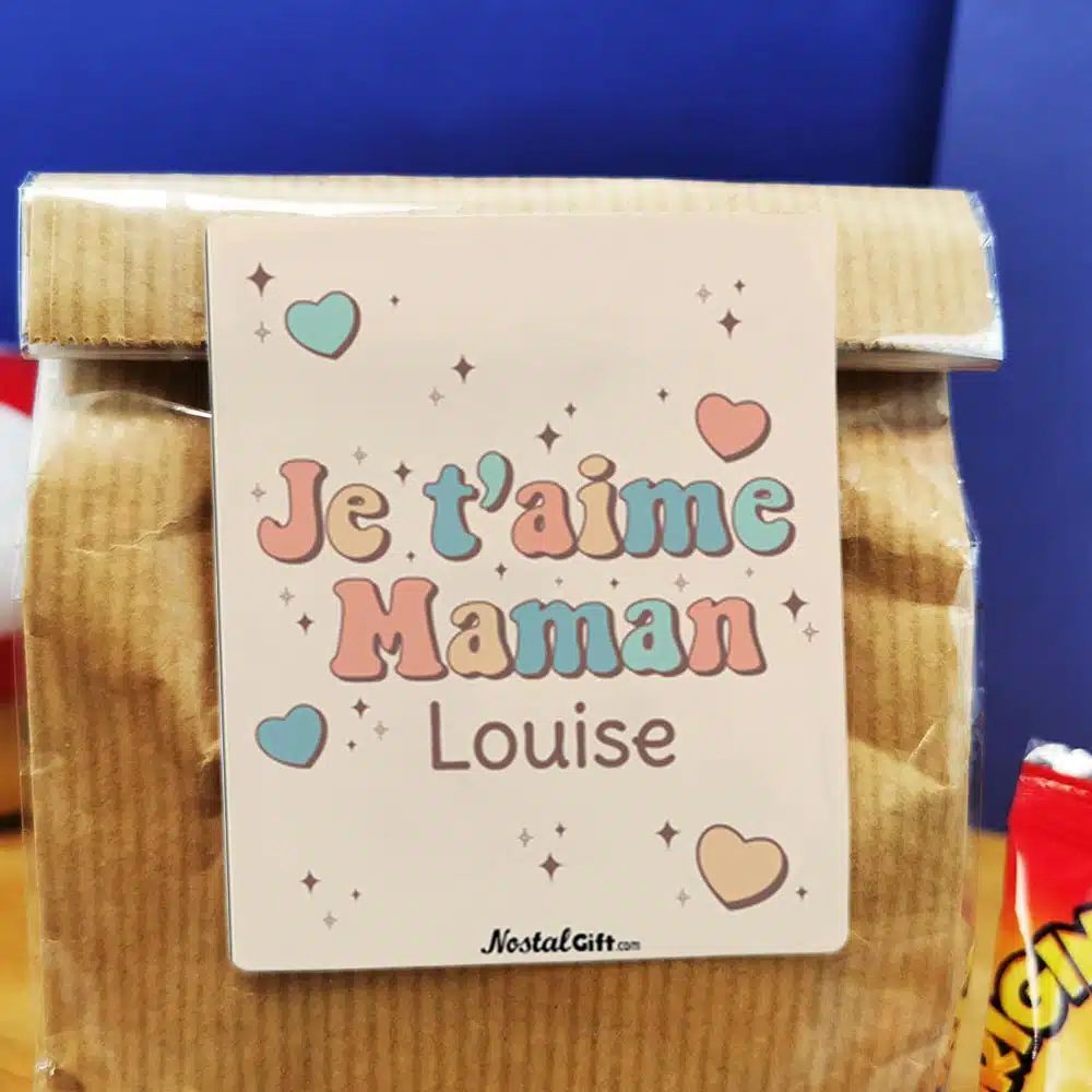 Sachet Bonbon des années 90 -“Je t’aime Maman” personnalisé – Image 3