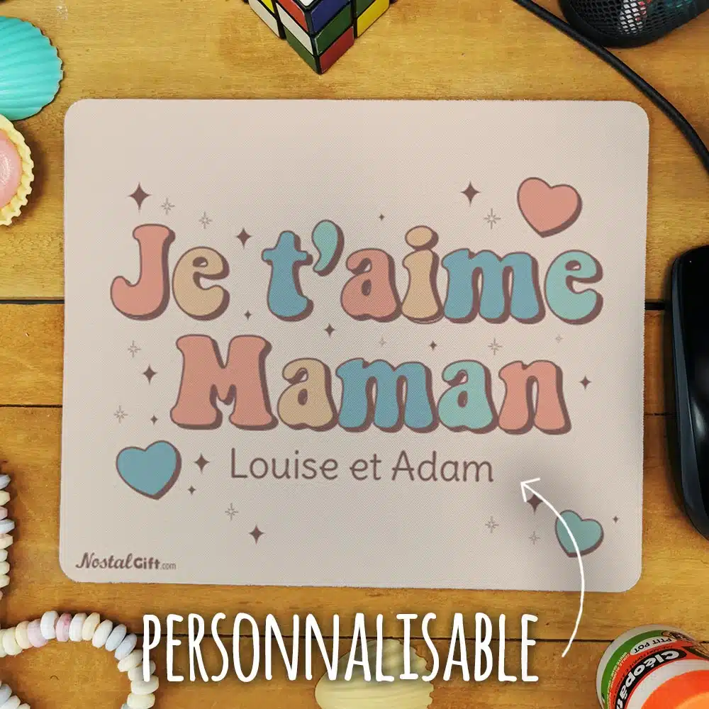 Tapis de souris “Je t’aime maman”- cadeau personnalisable – Image 2
