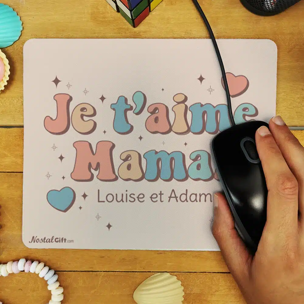 Tapis de souris “Je t’aime maman”- cadeau personnalisable – Image 4