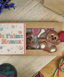 Oursons au chocolat au lait x3 “Je t’aime maman”