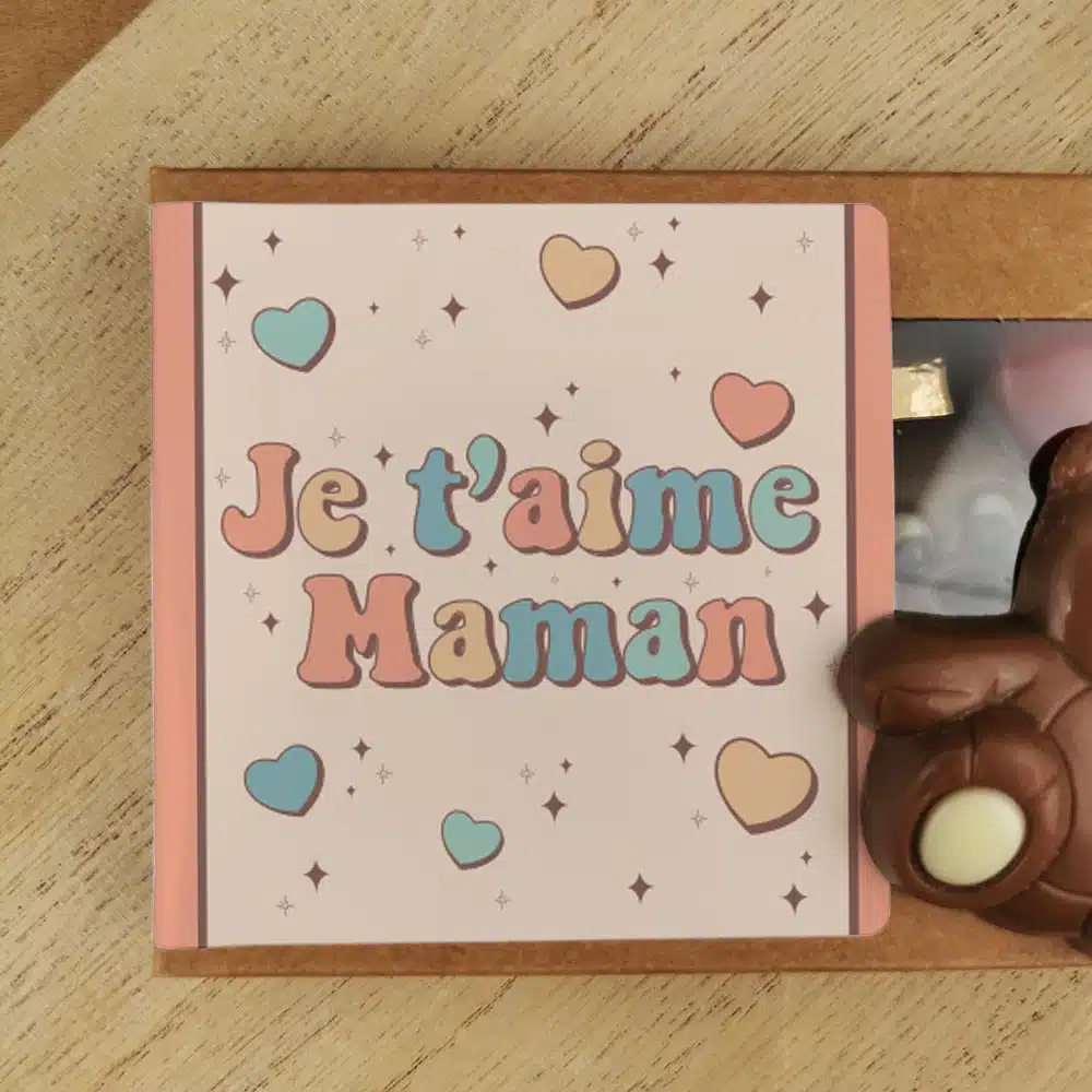 Oursons au chocolat au lait x3 “Je t’aime maman” – Image 4