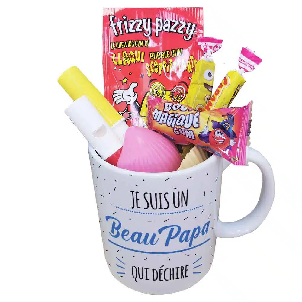 Mug bonbon années 80 “Je suis un Beau Papa qui déchire” de la collection “Qui déchire” – cadeau beau père – Image 2