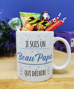 Mug bonbon années 90 “Je suis un Beau Papa qui déchire”  – cadeau beau père