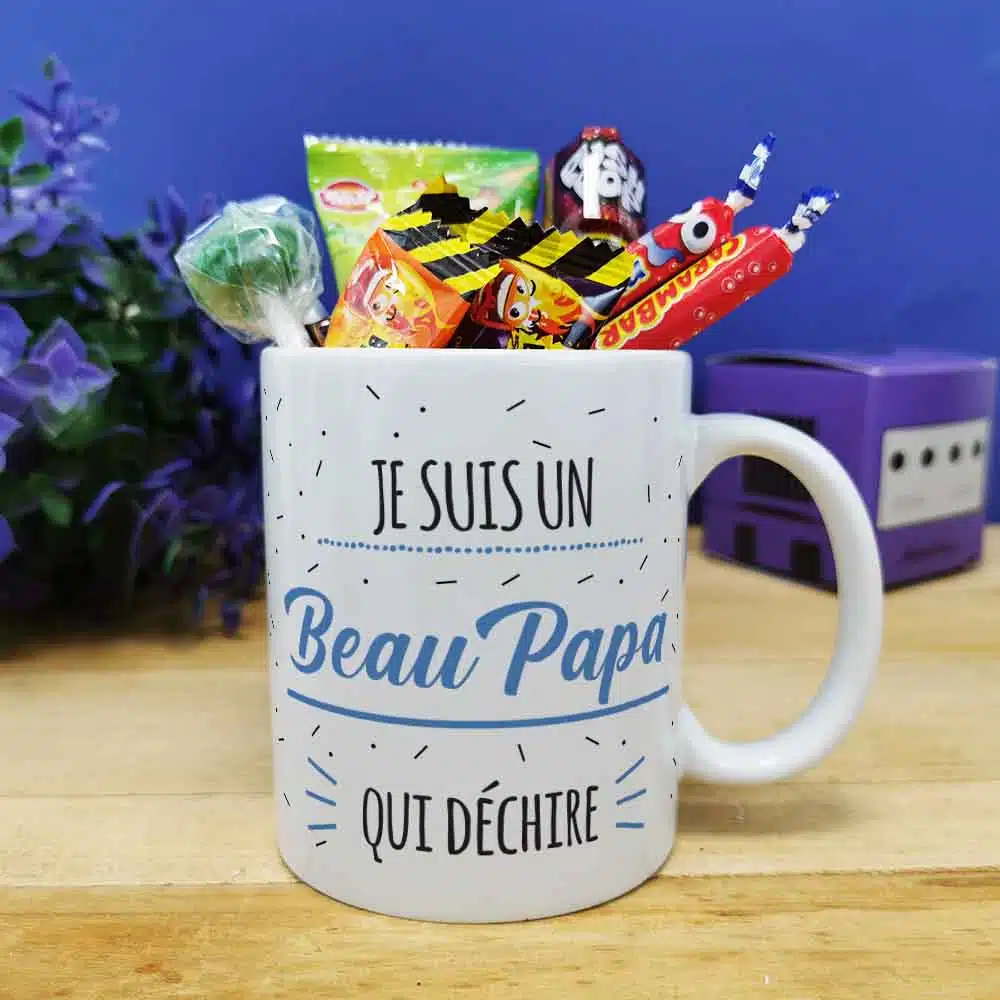 Mug bonbon années 90 “Je suis un Beau Papa qui déchire” – cadeau beau père