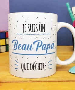 Mug “Je suis un Beau Papa qui déchire” de la collection “Qui déchire  – cadeau beau père