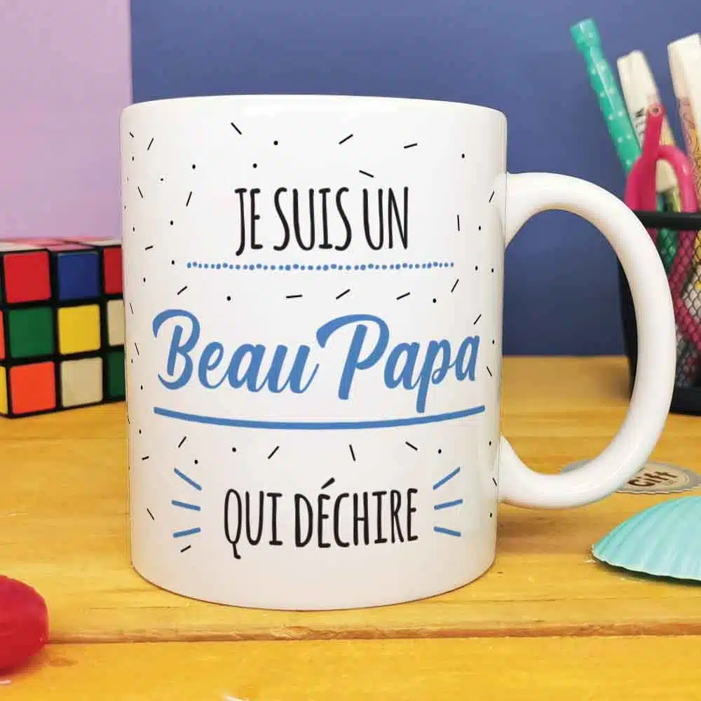 Mug “Je suis un Beau Papa qui déchire” de la collection “Qui déchire – cadeau beau père