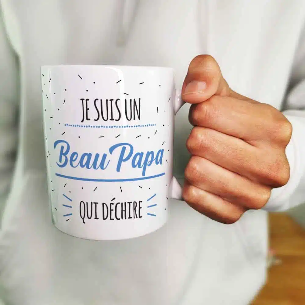 Mug “Je suis un Beau Papa qui déchire” de la collection “Qui déchire – cadeau beau père – Image 5